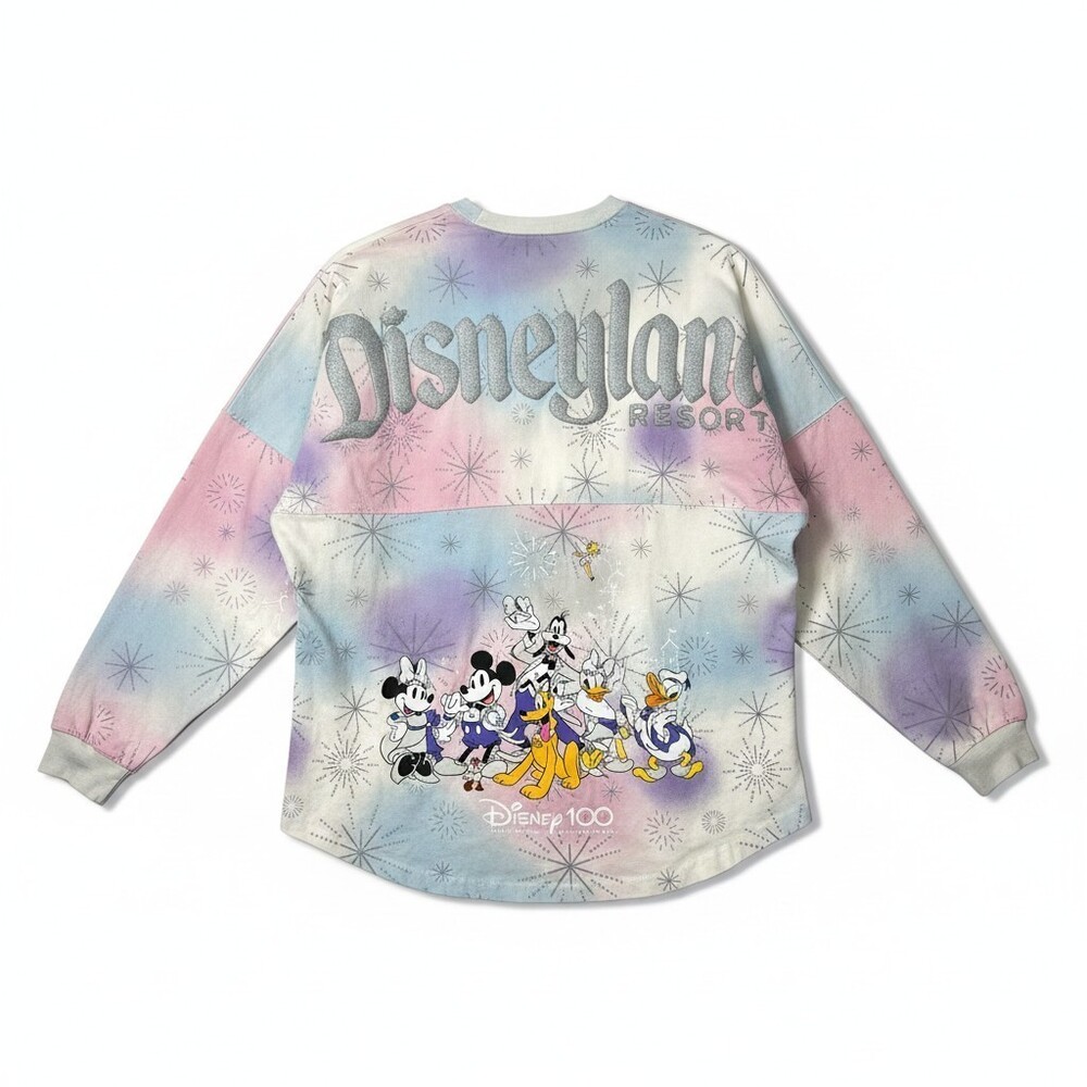 Disney 100 Spirit Jersey Disneyland Resort Pastel Tie Dye Fireworks Large